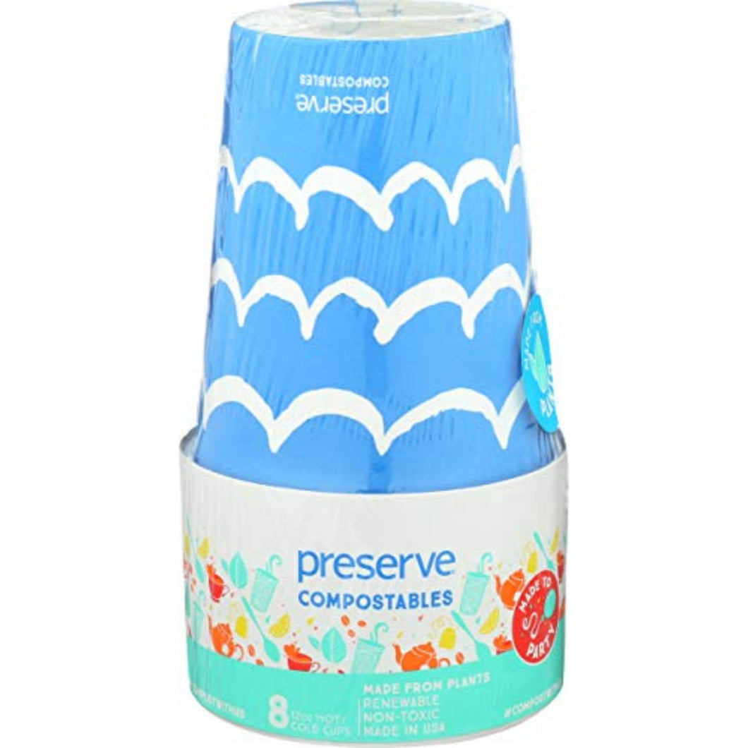 Preserve, Cups Hot Compostable Blue, 8 Count